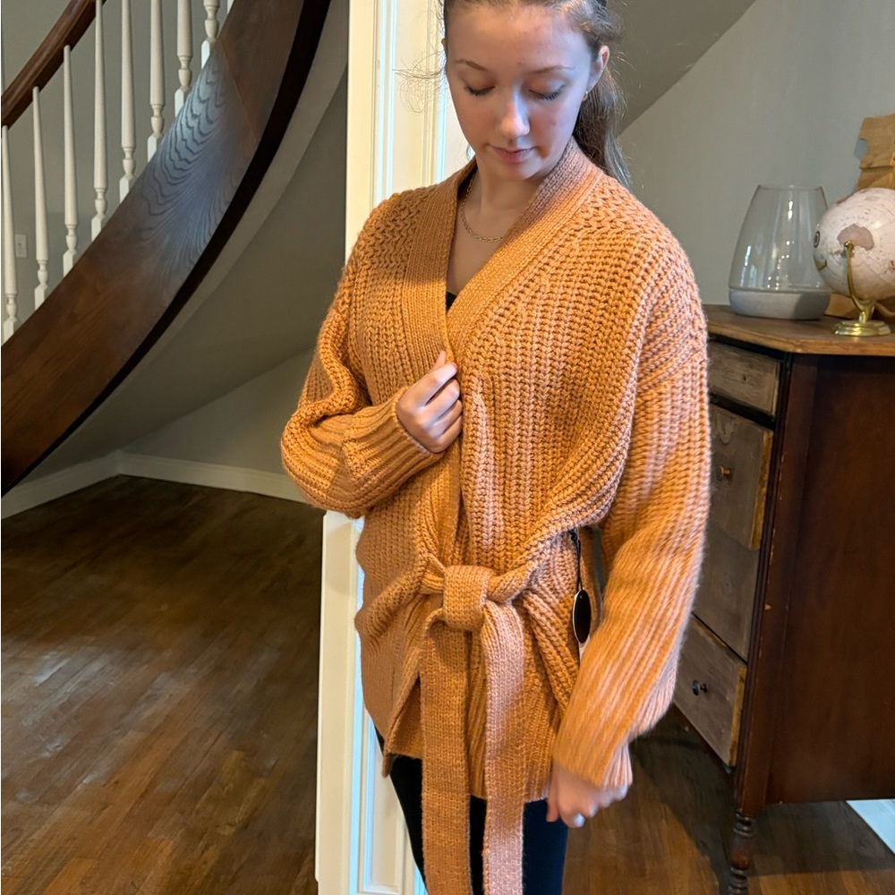 NWT Amuse Society Warm Dusty Orange Cardigan